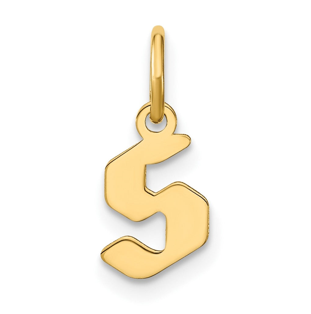 14K Yellow Gold Lowercase Letter S Initial Pendant
