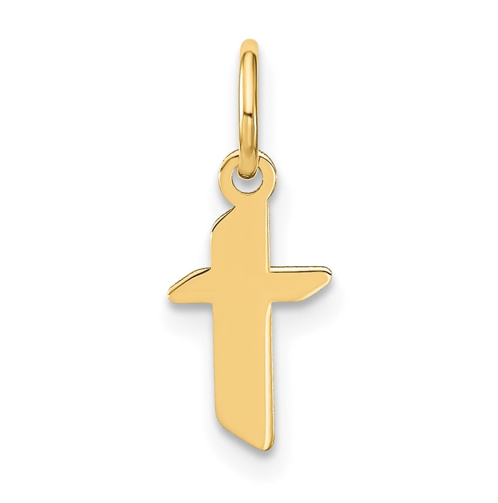 14K Yellow Gold Lowercase Letter T Initial Pendant