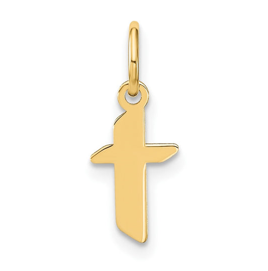 14K Yellow Gold Lowercase Letter T Initial Pendant