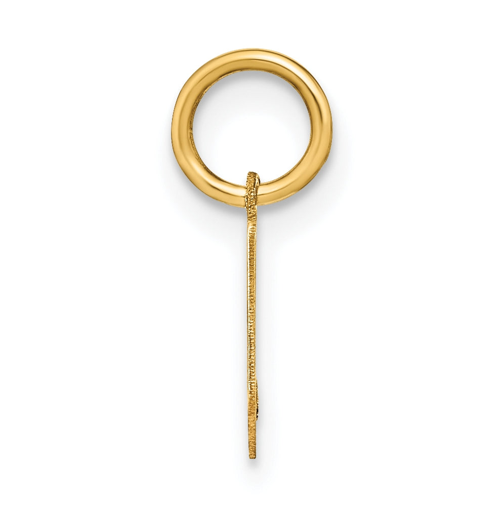 14K Yellow Gold Lowercase Letter V Initial Pendant