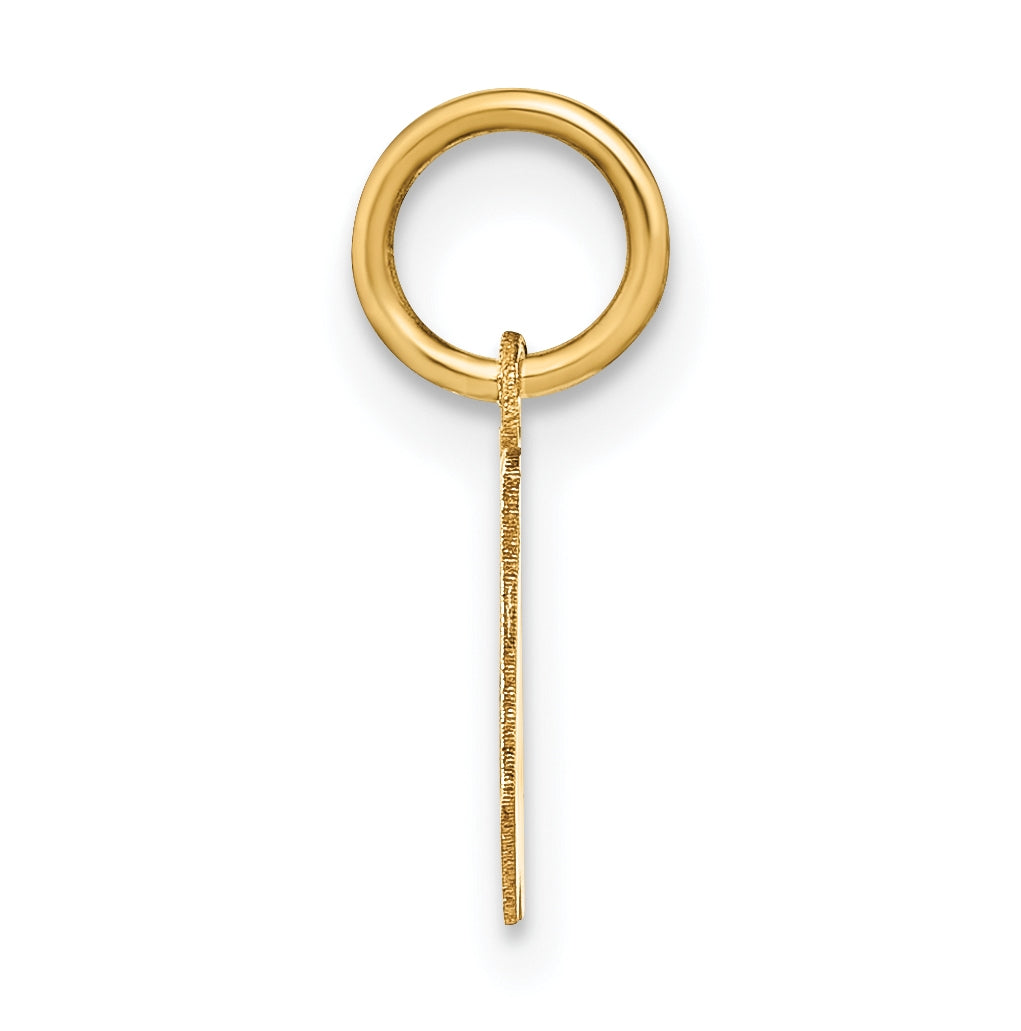 14K Yellow Gold Lowercase Letter W Initial Pendant