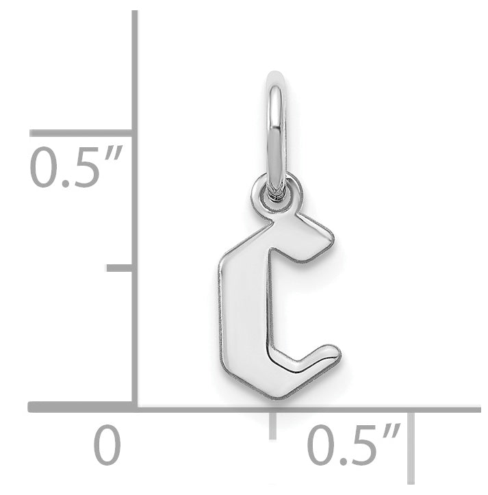 Sterling Silver Rhodium plated Lower case Letter C Initial Pendant