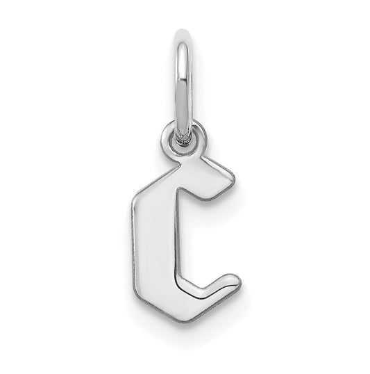 Sterling Silver Rhodium plated Lower case Letter C Initial Pendant