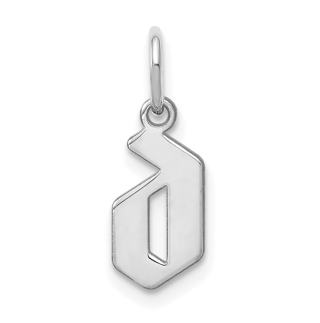 Sterling Silver Rhodium plated Lower case Letter D Initial Pendant