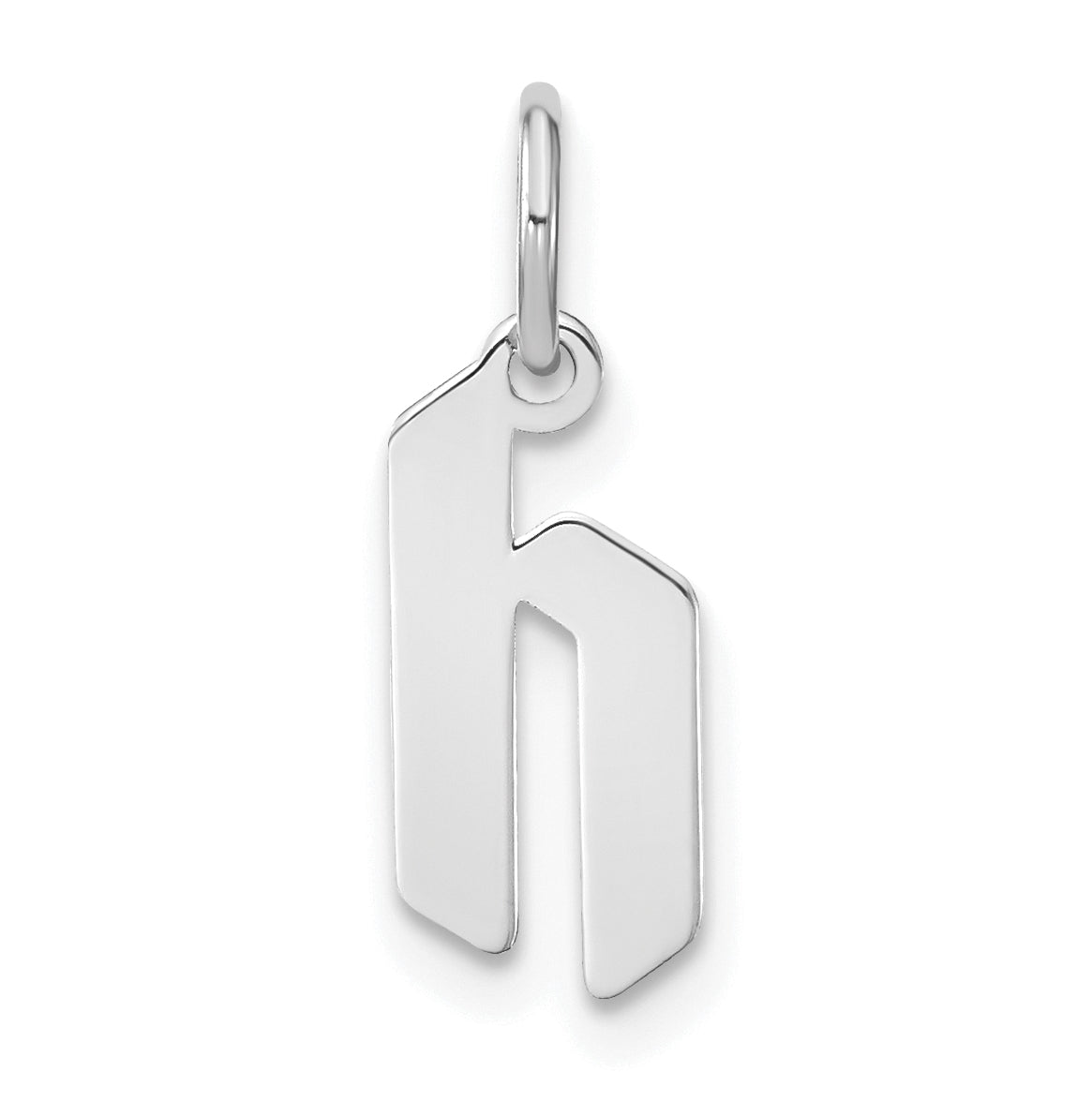 Sterling Silver Rhodium plated Lower case Letter H Initial Pendant