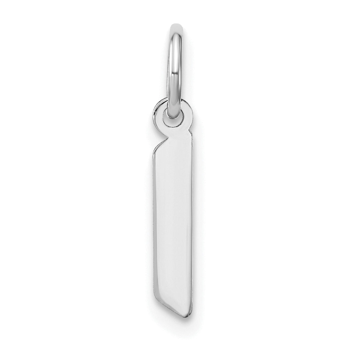 Sterling Silver Rhodium plated Lower case Letter L Initial Pendant