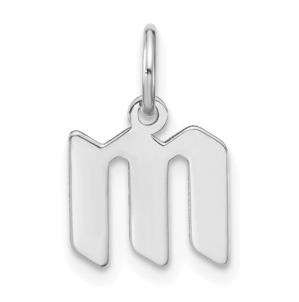Sterling Silver Rhodium plated Lower case Letter M Initial Pendant