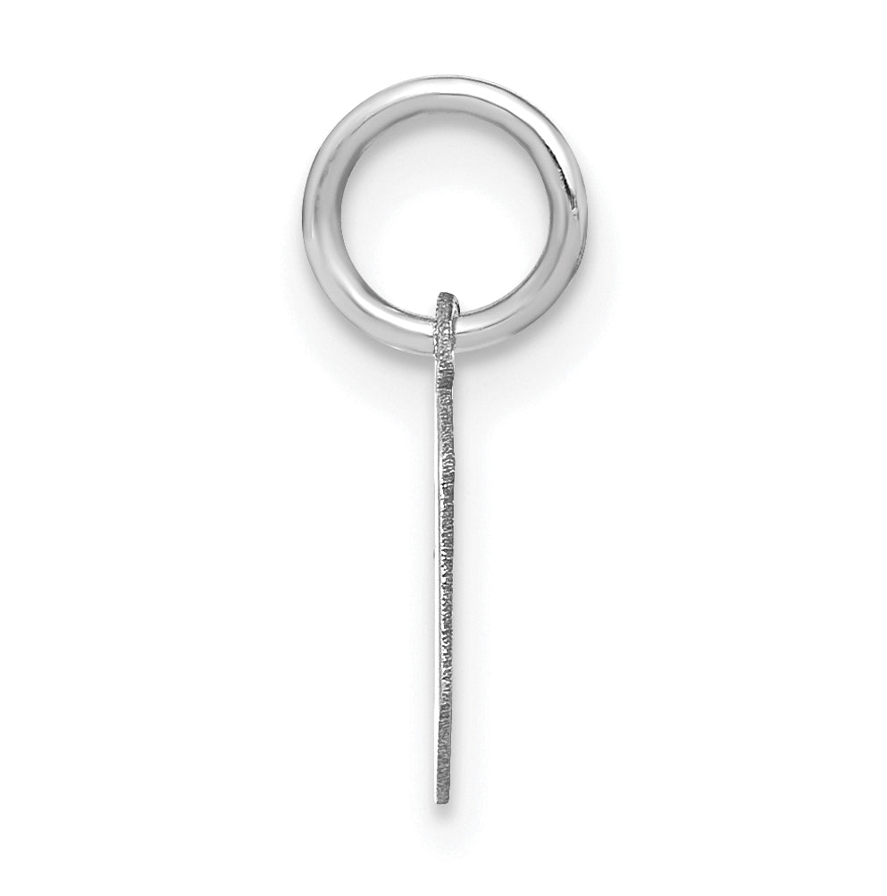Sterling Silver Rhodium plated Lower case Letter O Initial Pendant