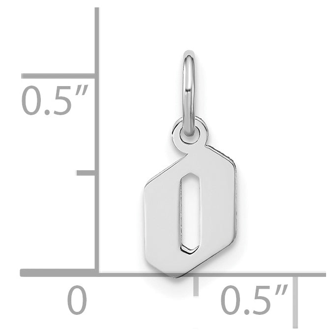Sterling Silver Rhodium plated Lower case Letter O Initial Pendant