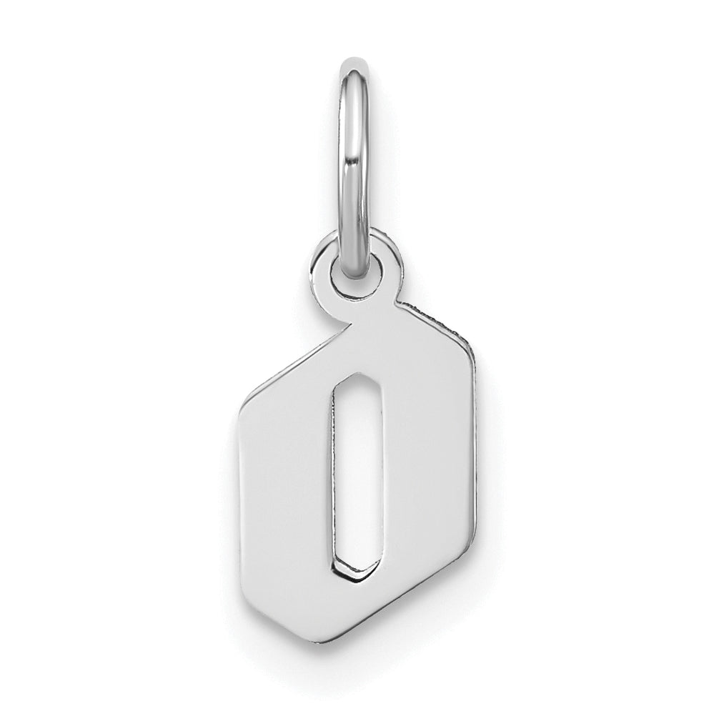 Sterling Silver Rhodium plated Lower case Letter O Initial Pendant