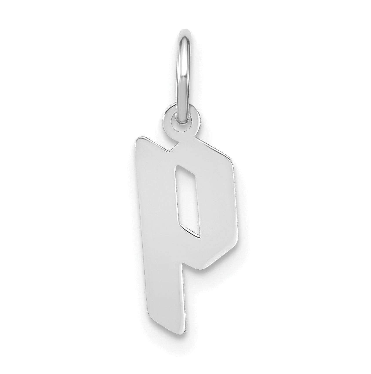 Sterling Silver Rhodium plated Lower case Letter P Initial Pendant