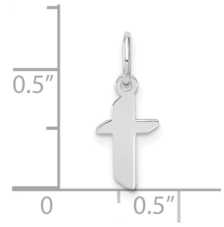 Sterling Silver Rhodium plated Lower case Letter T Initial Pendant