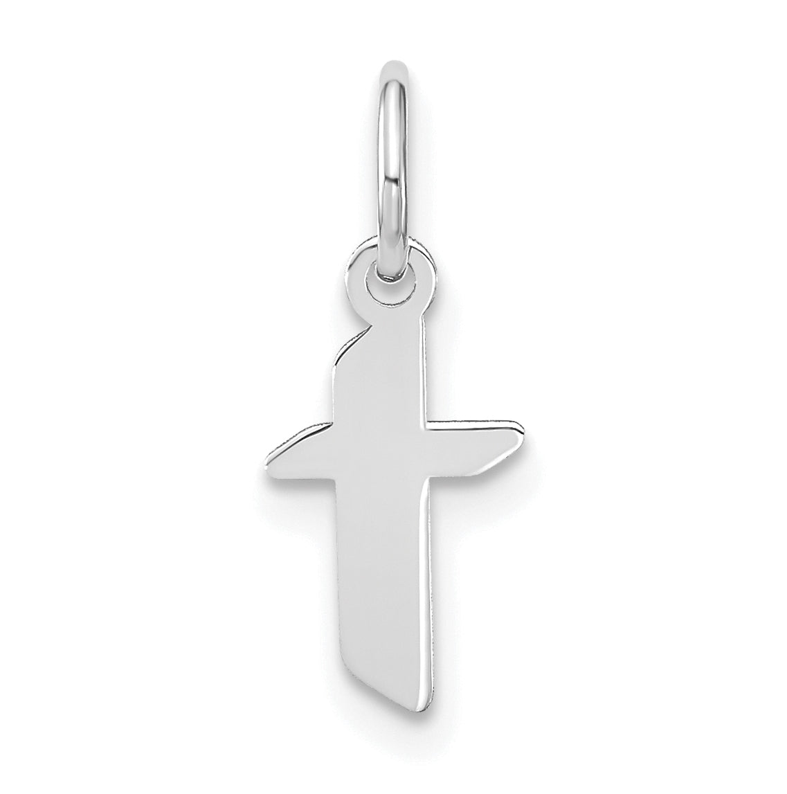 Sterling Silver Rhodium plated Lower case Letter T Initial Pendant