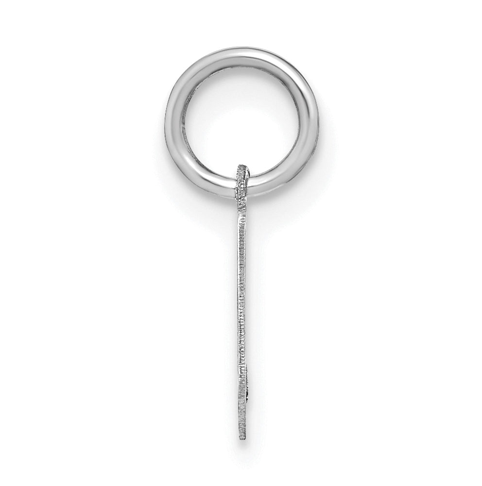 Sterling Silver Rhodium plated Lower case Letter V Initial Pendant