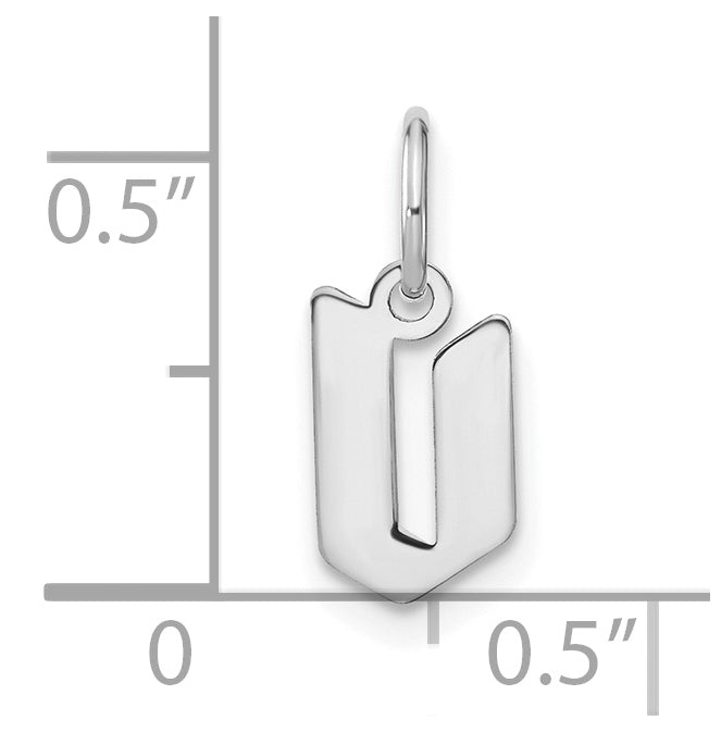 Sterling Silver Rhodium plated Lower case Letter V Initial Pendant