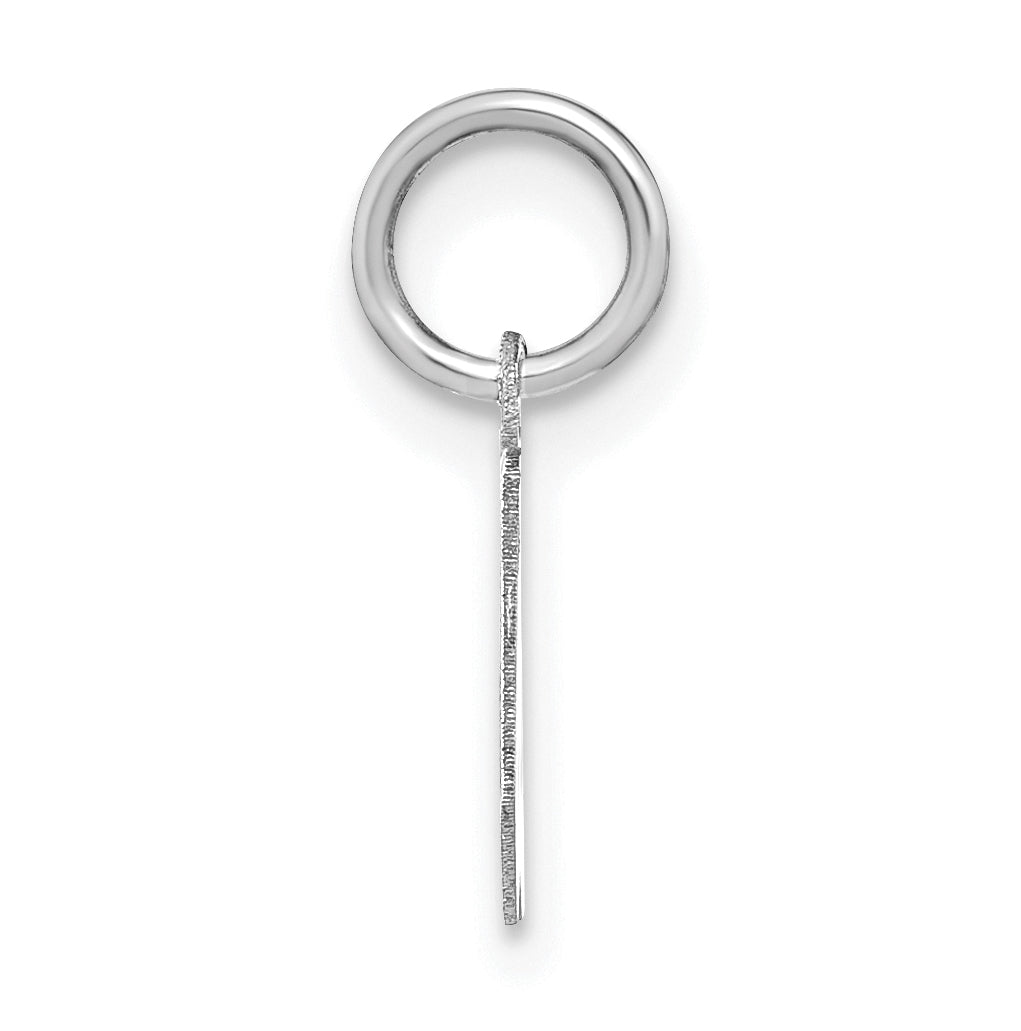 Sterling Silver Rhodium plated Lower case Letter W Initial Pendant