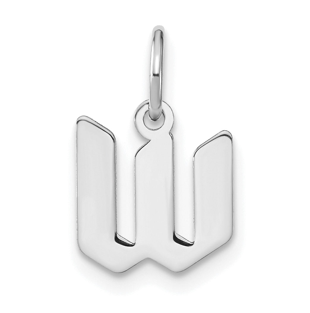 Sterling Silver Rhodium plated Lower case Letter W Initial Pendant