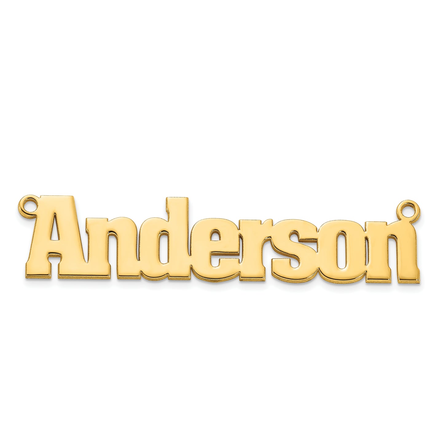 Sterling Silver Polished Gold Plated Aachen Font Name Plate