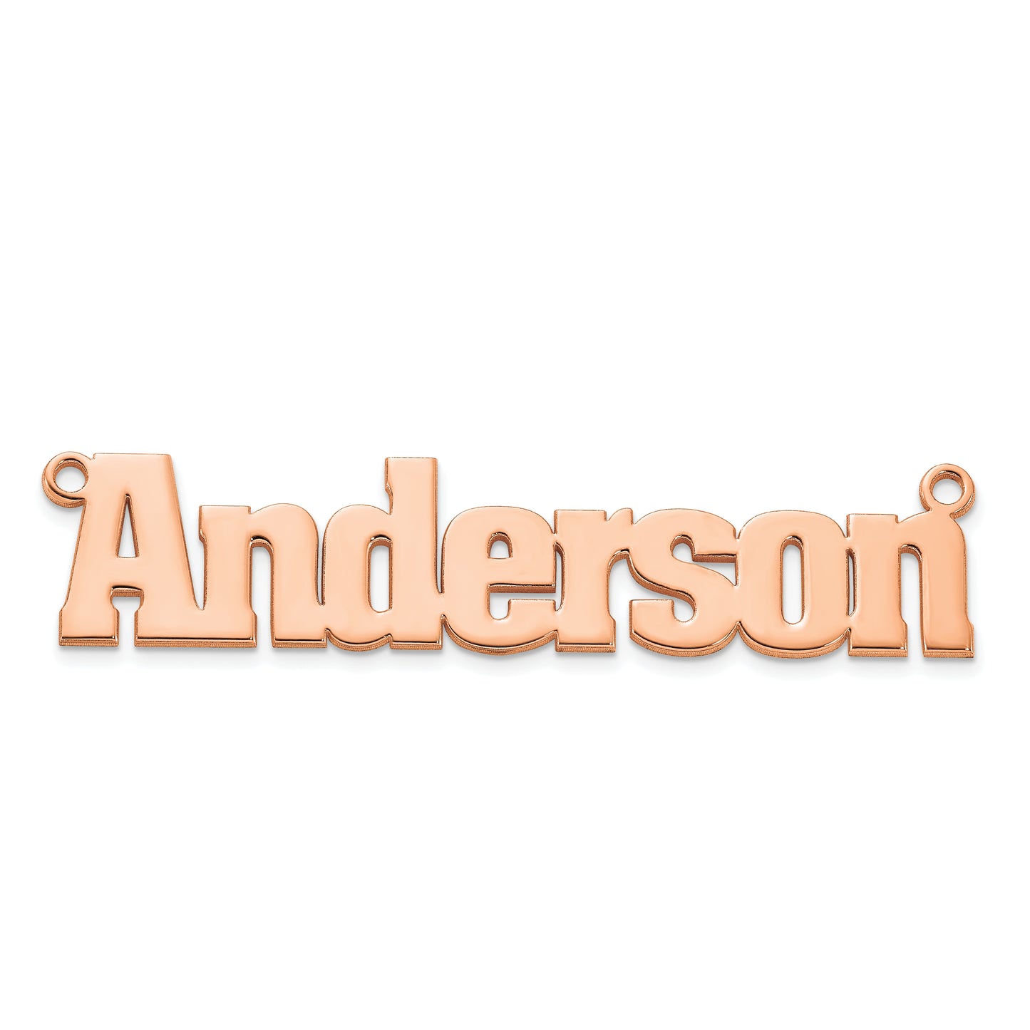 14k Polished Rose Gold Aachen Font Name Plate