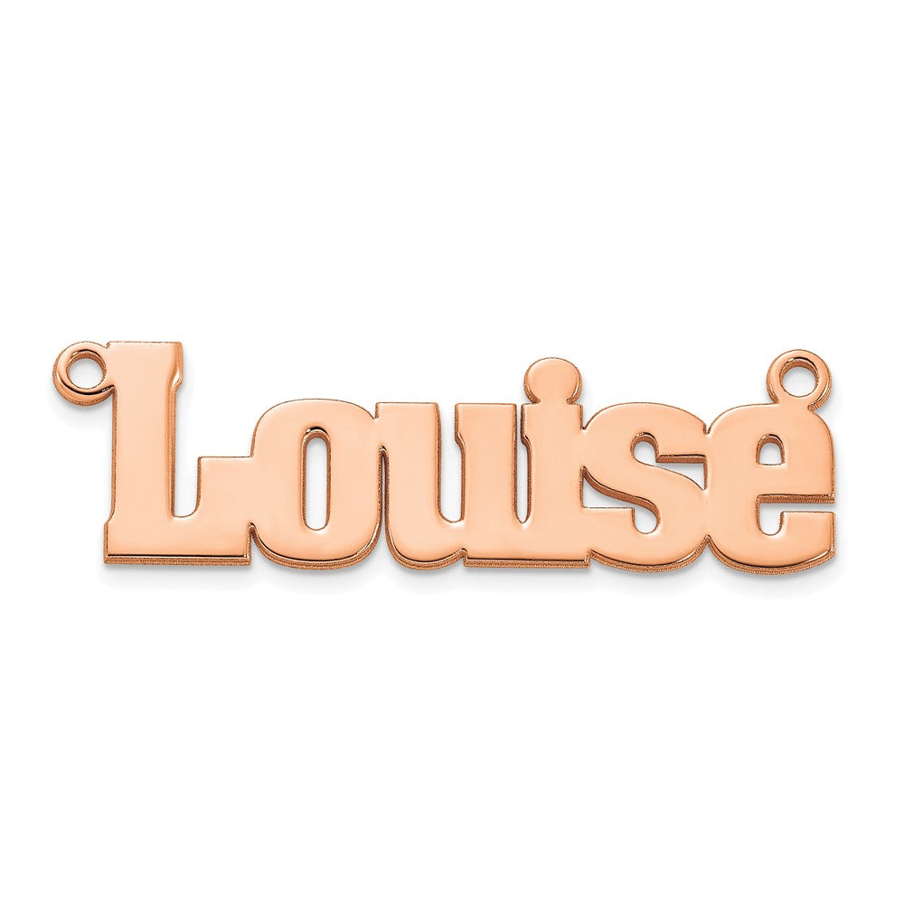 14k Polished Rose Gold Aachen Font Name Plate