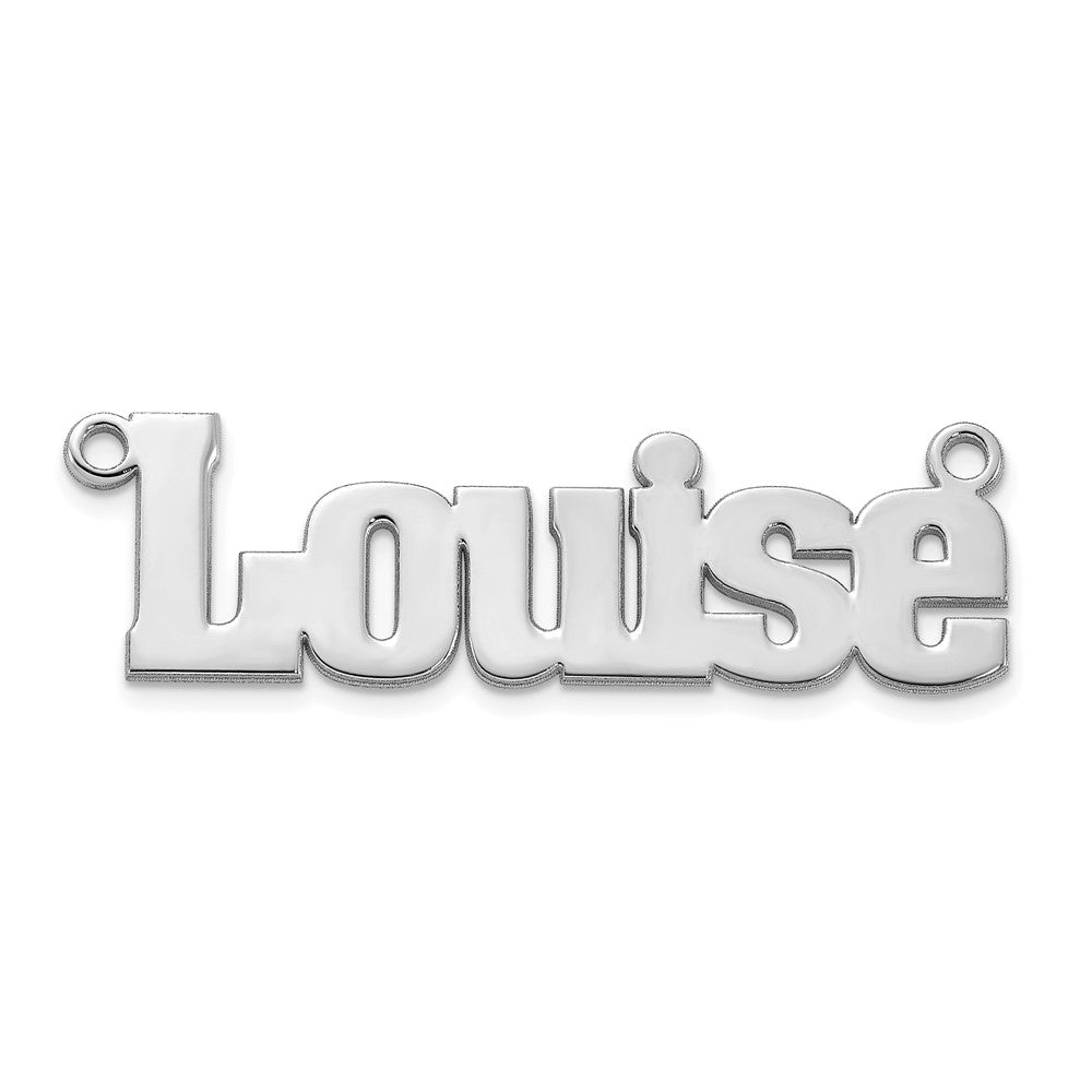 14k Polished White Gold Aachen Font Name Plate