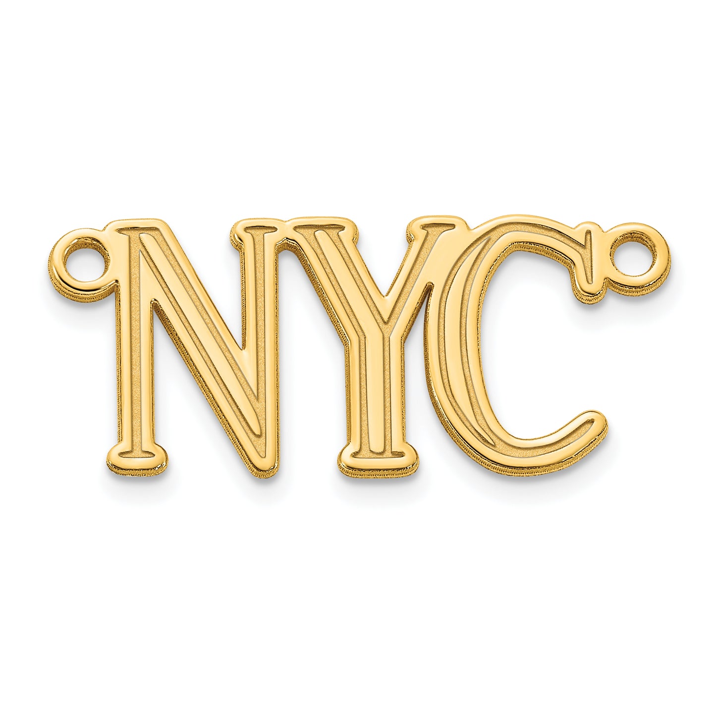 Sterling Silver Polished Gold Plated Century Font Name Plate