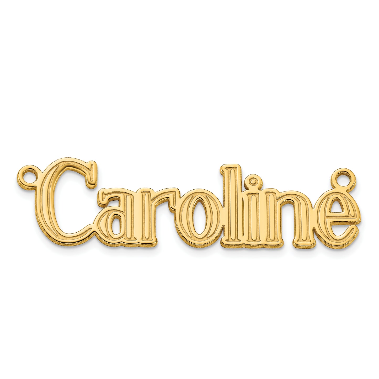 Sterling Silver Polished Gold Plated Century Font Name Plate