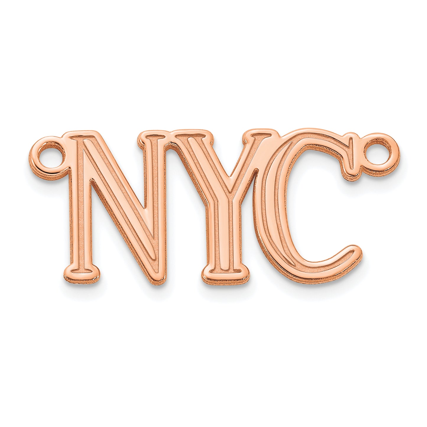 14k Polished Rose Gold Century Font Name Plate