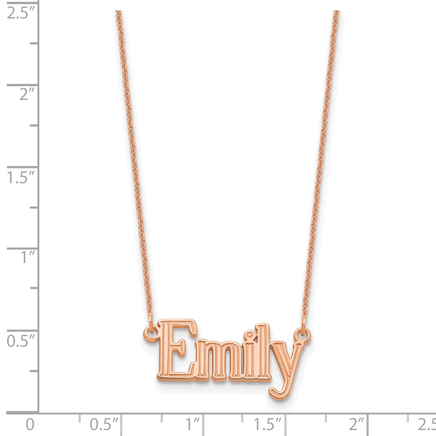 14k Polished Rose Gold Century Font Name Plate