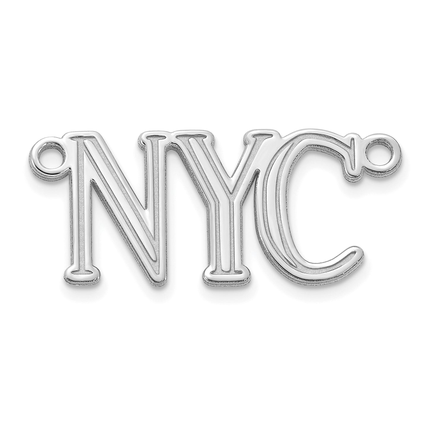 14k Polished White Gold Century Font Name Plate