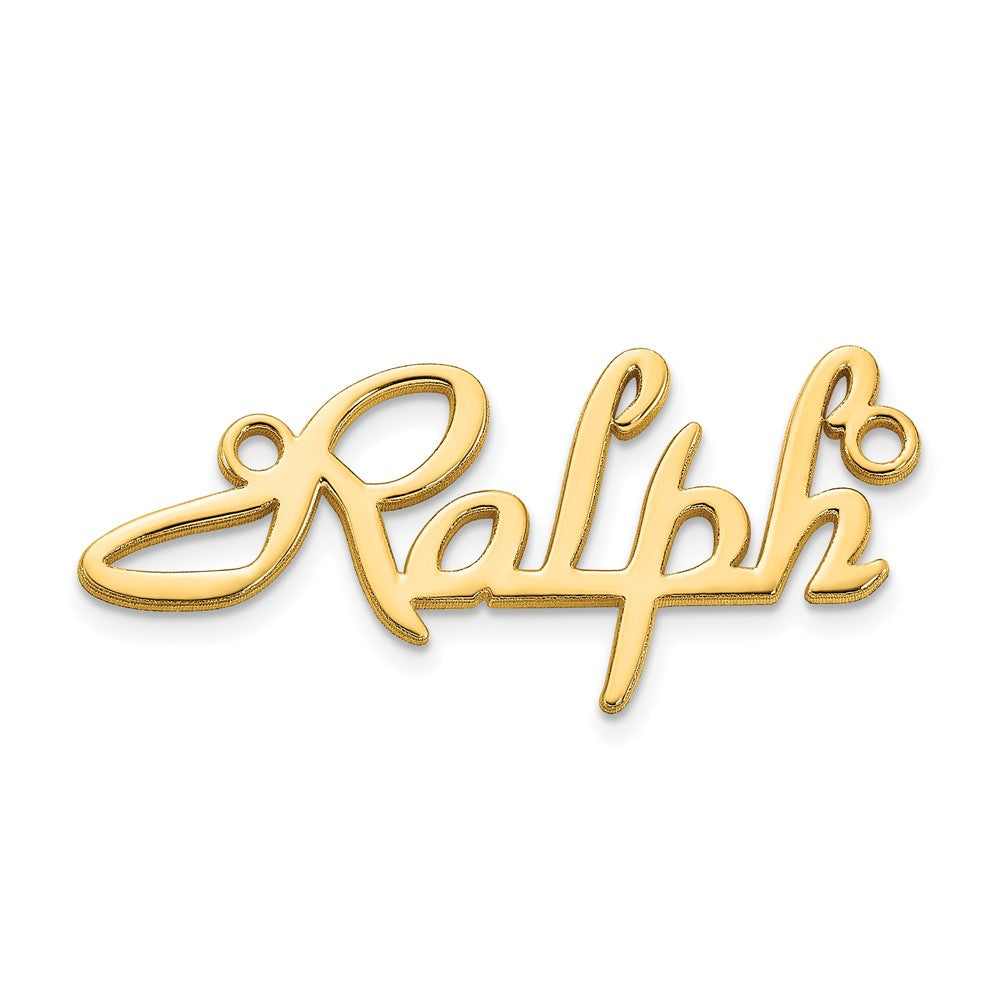 Sterling Silver Polished Gold Plated Foxtrott Font Name Plate