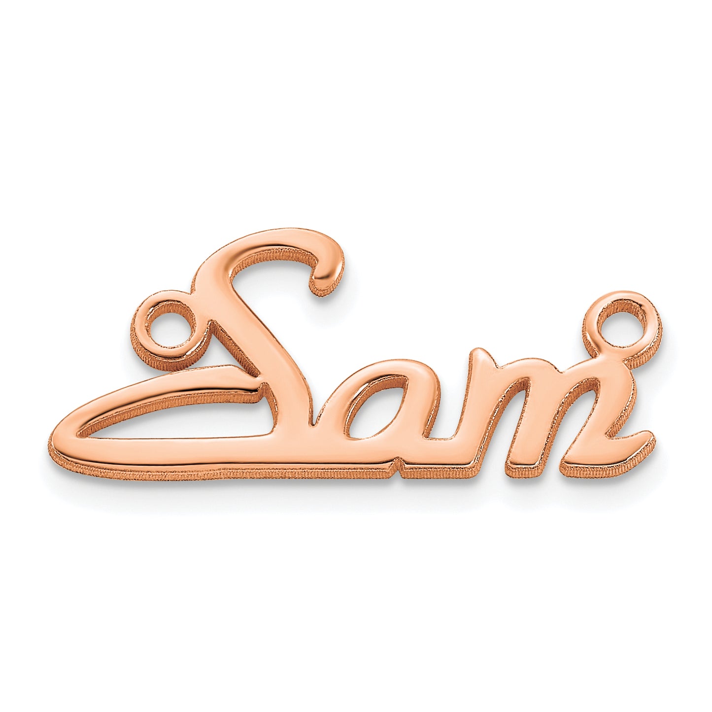 Sterling Silver Polished Rose Gold Plated Foxtrott Font Name Plate