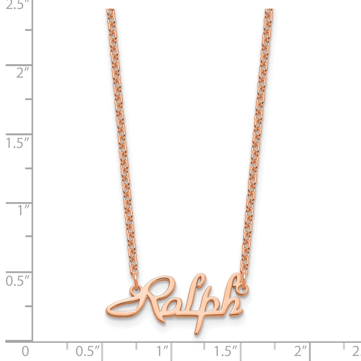 14k Polished Rose Gold Foxtrott Font Name Plate