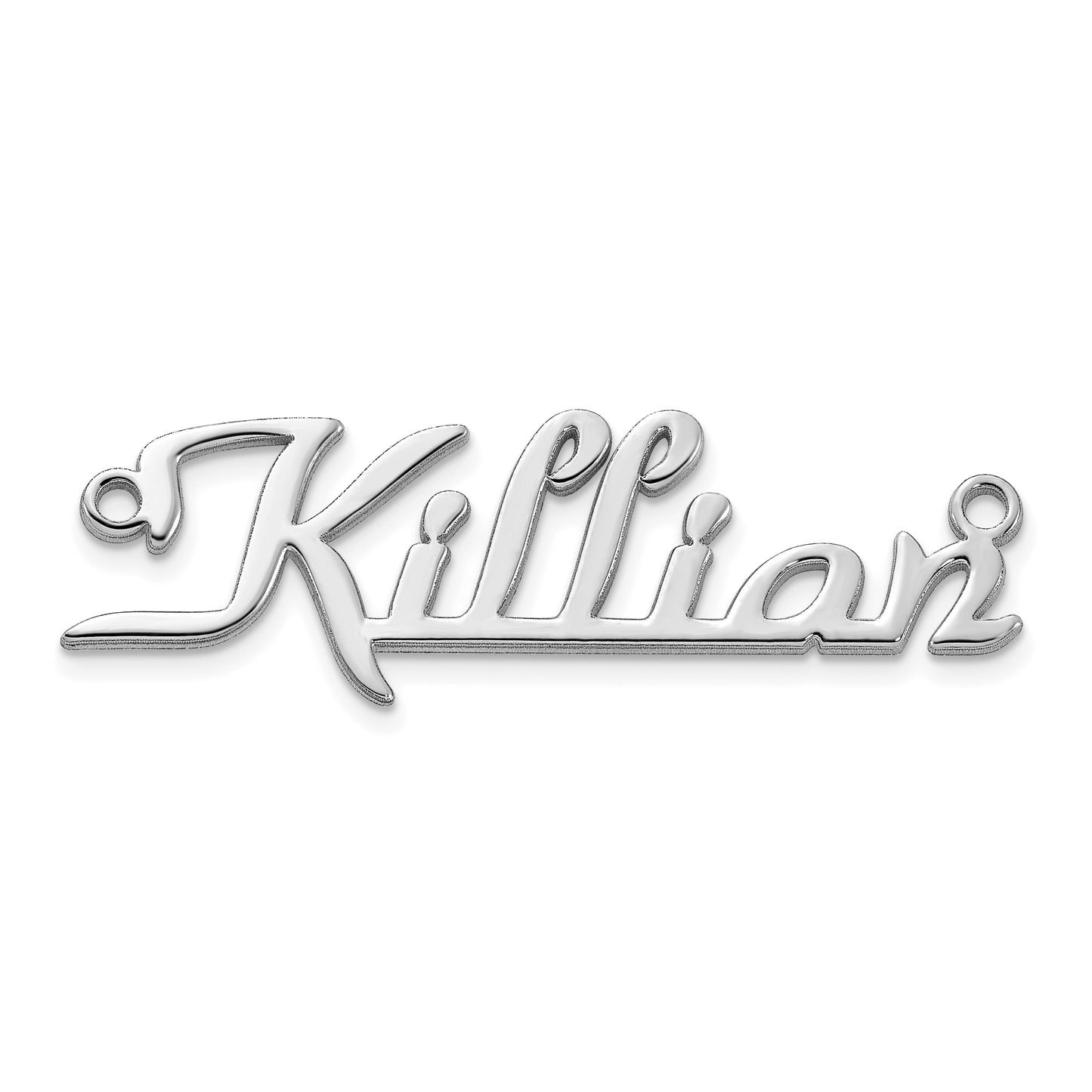 14k Polished White Gold Foxtrott Font Name Plate