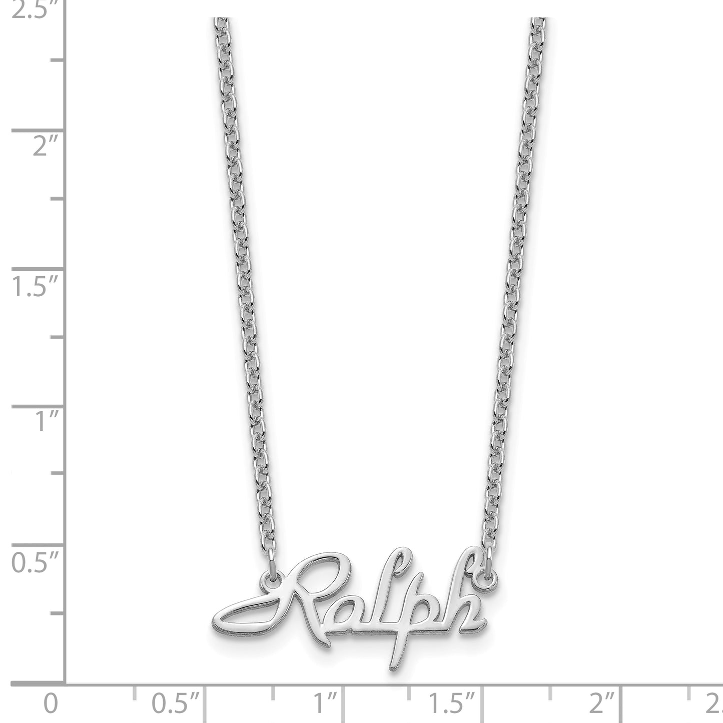 14k Polished White Gold Foxtrott Font Name Plate