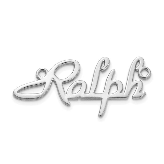 10k Polished White Gold Foxtrott Font Name Plate