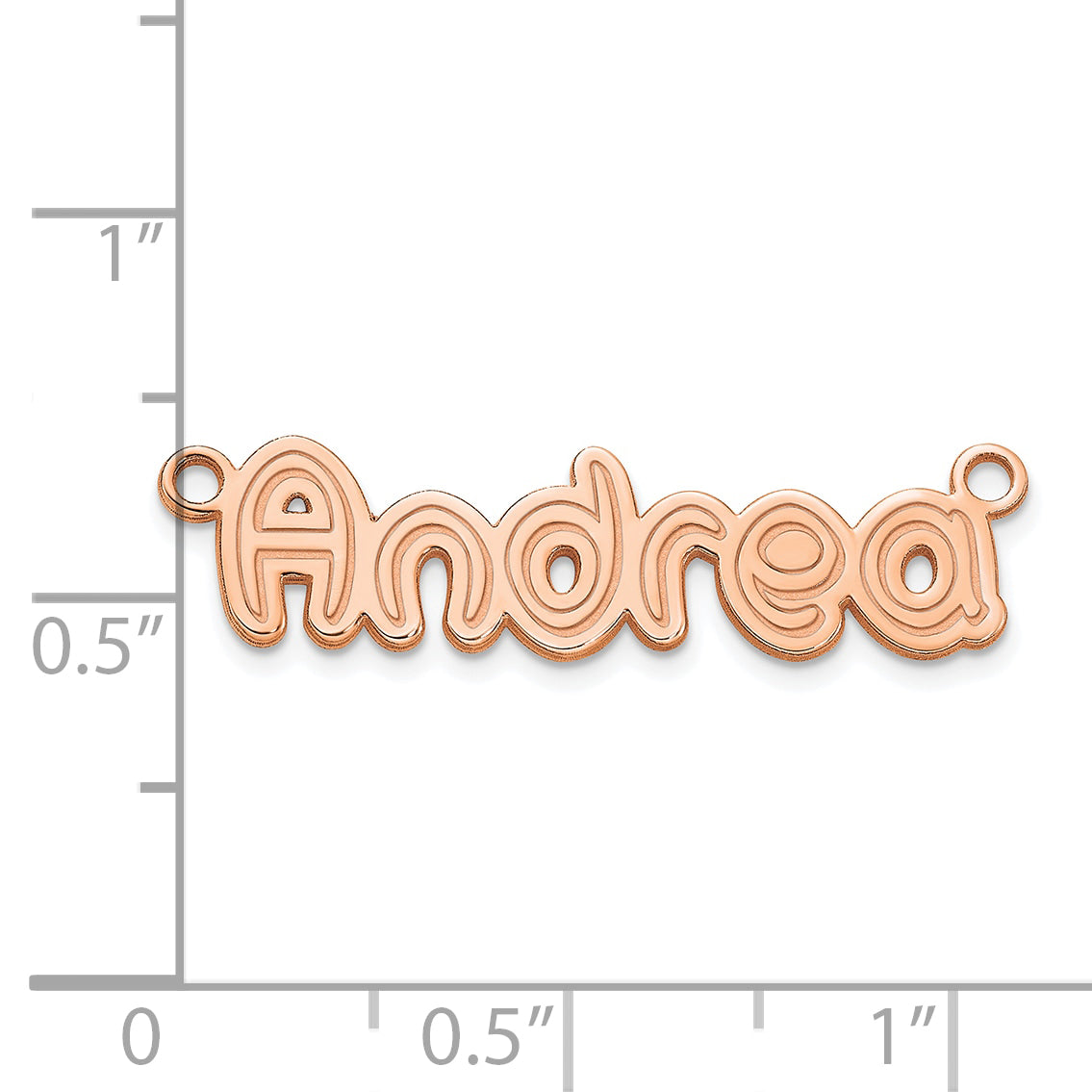 14k Polished Rose Gold Shadow Font Name Plate