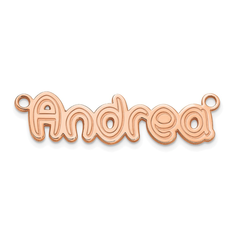 14k Polished Rose Gold Shadow Font Name Plate