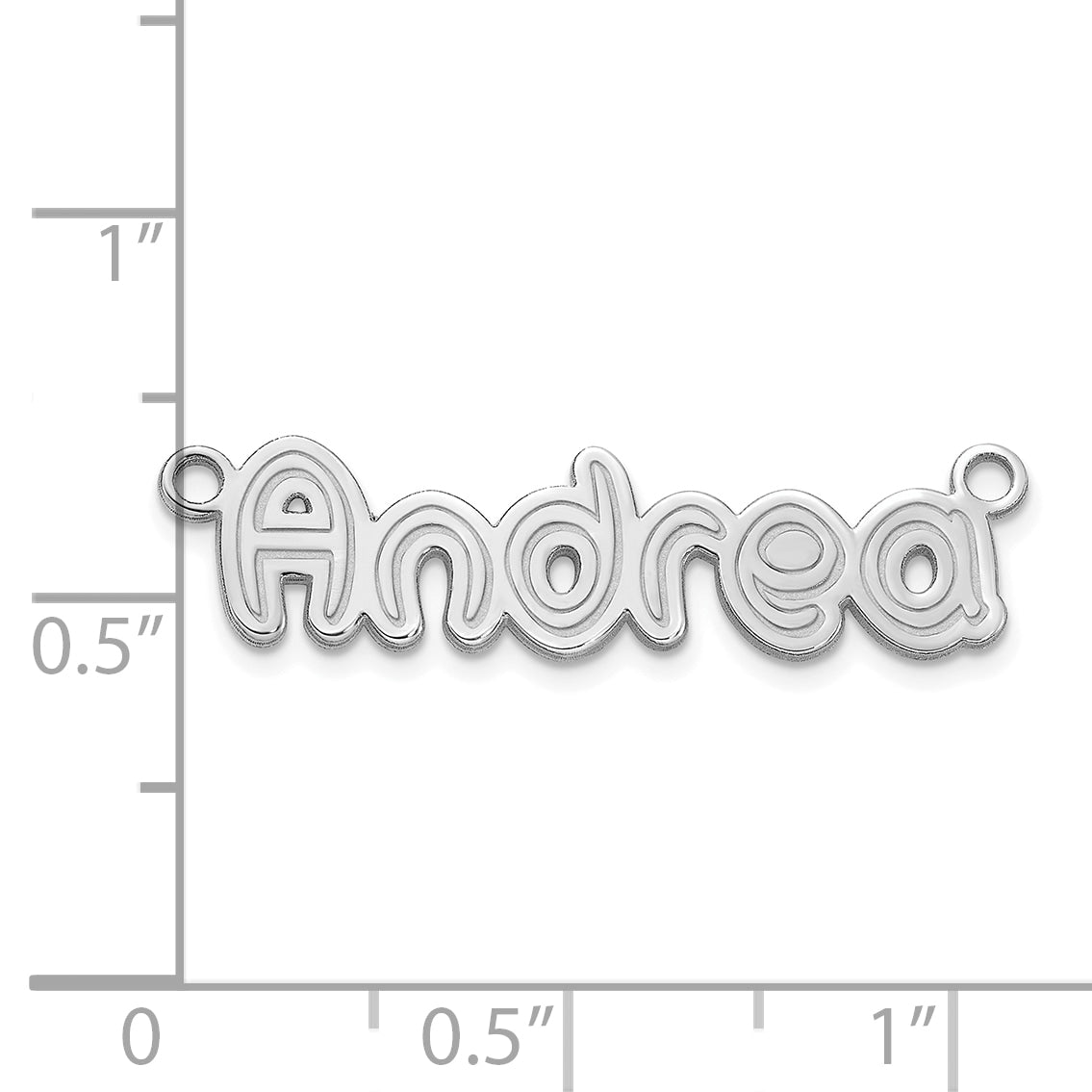 14k Polished White Gold Shadow Font Name Plate