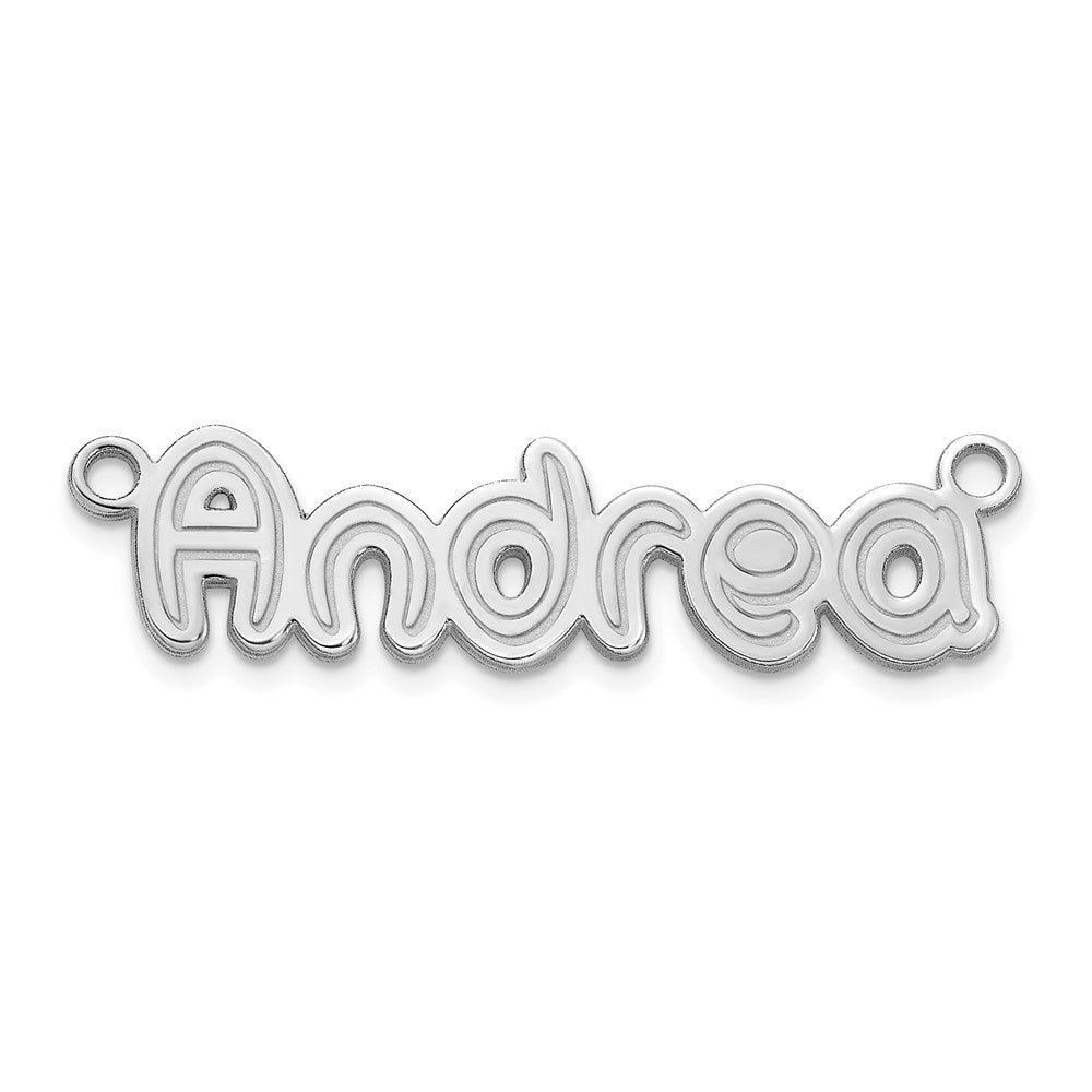 14k Polished White Gold Shadow Font Name Plate
