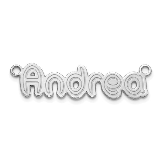 10k Polished White Gold Shadow Font Name Plate