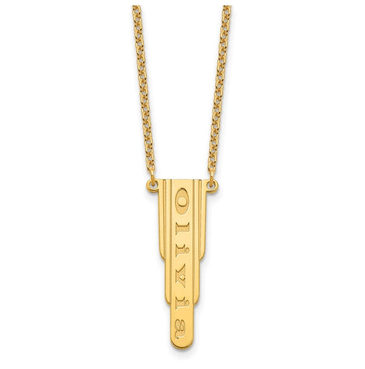 Sterling Silver Or Gold Plated Vertical Polished Bar Charm