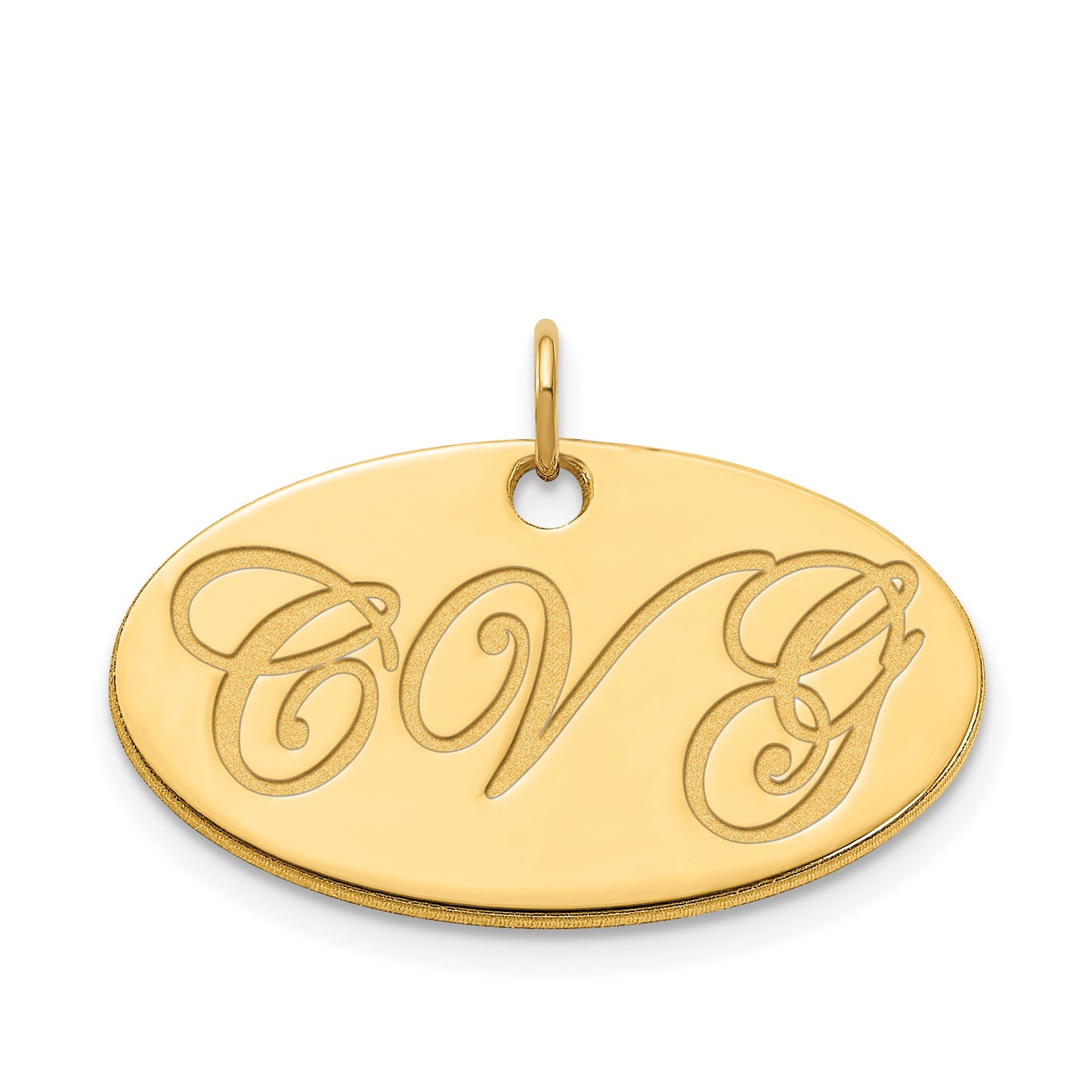 Sterling Silver Gold plated Polished Oval Name Plate