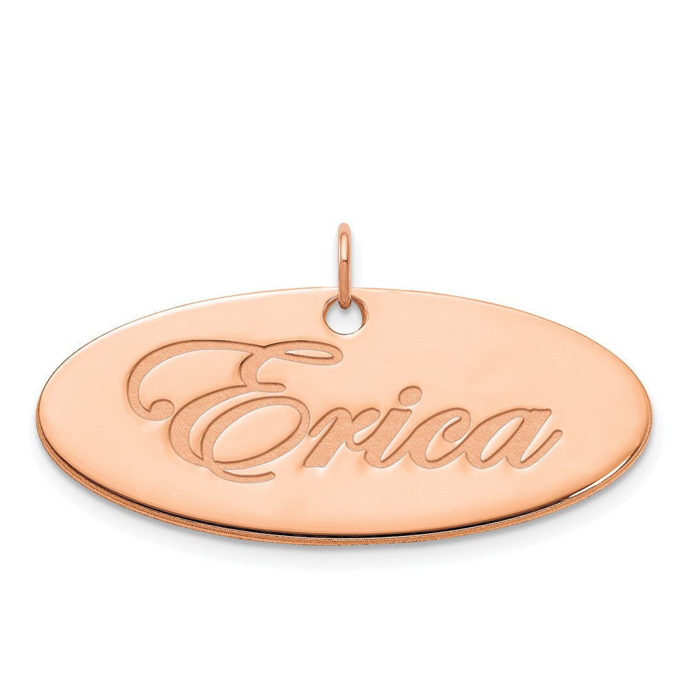 14k Rose Gold Polished Oval Name Plate