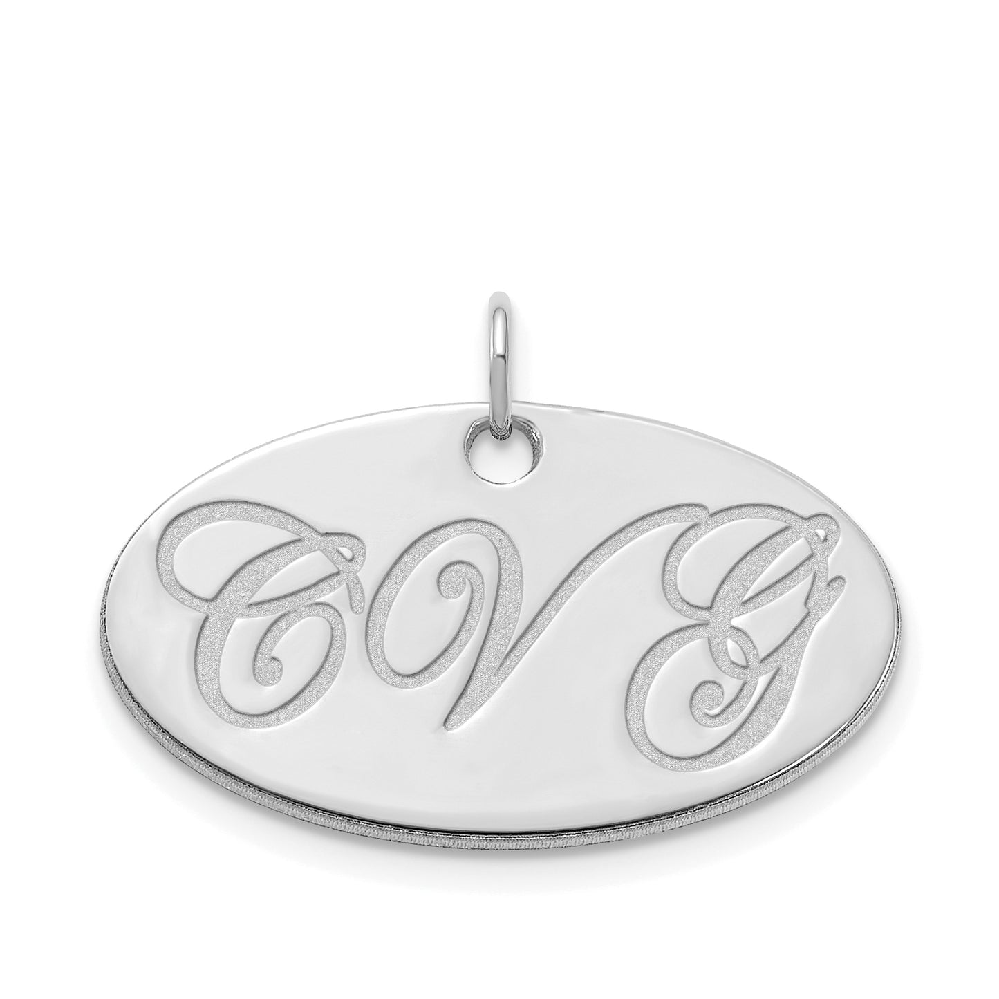 Sterling Silver Polished Oval Name Plate