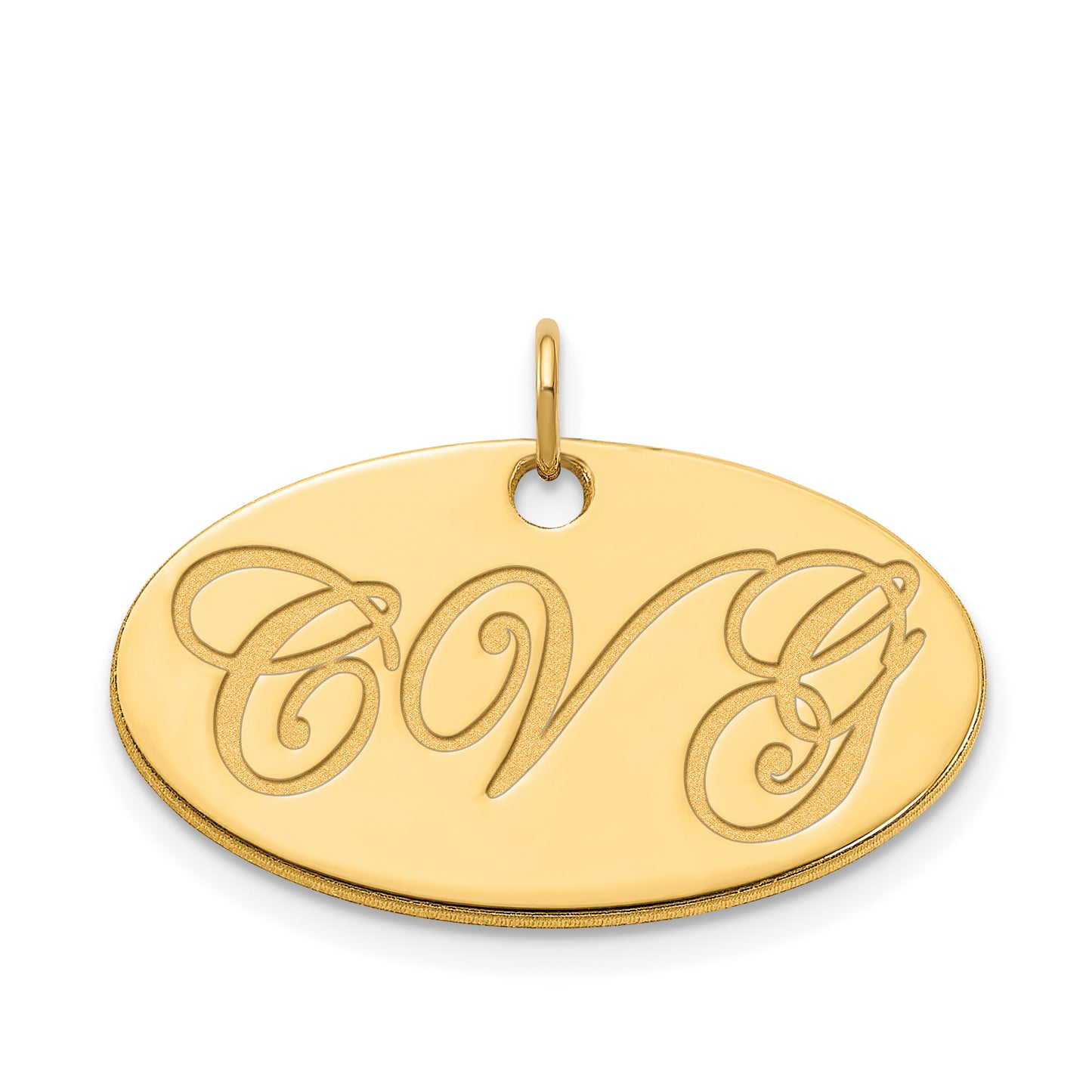 14K Yellow Gold Polished Oval Name Plate