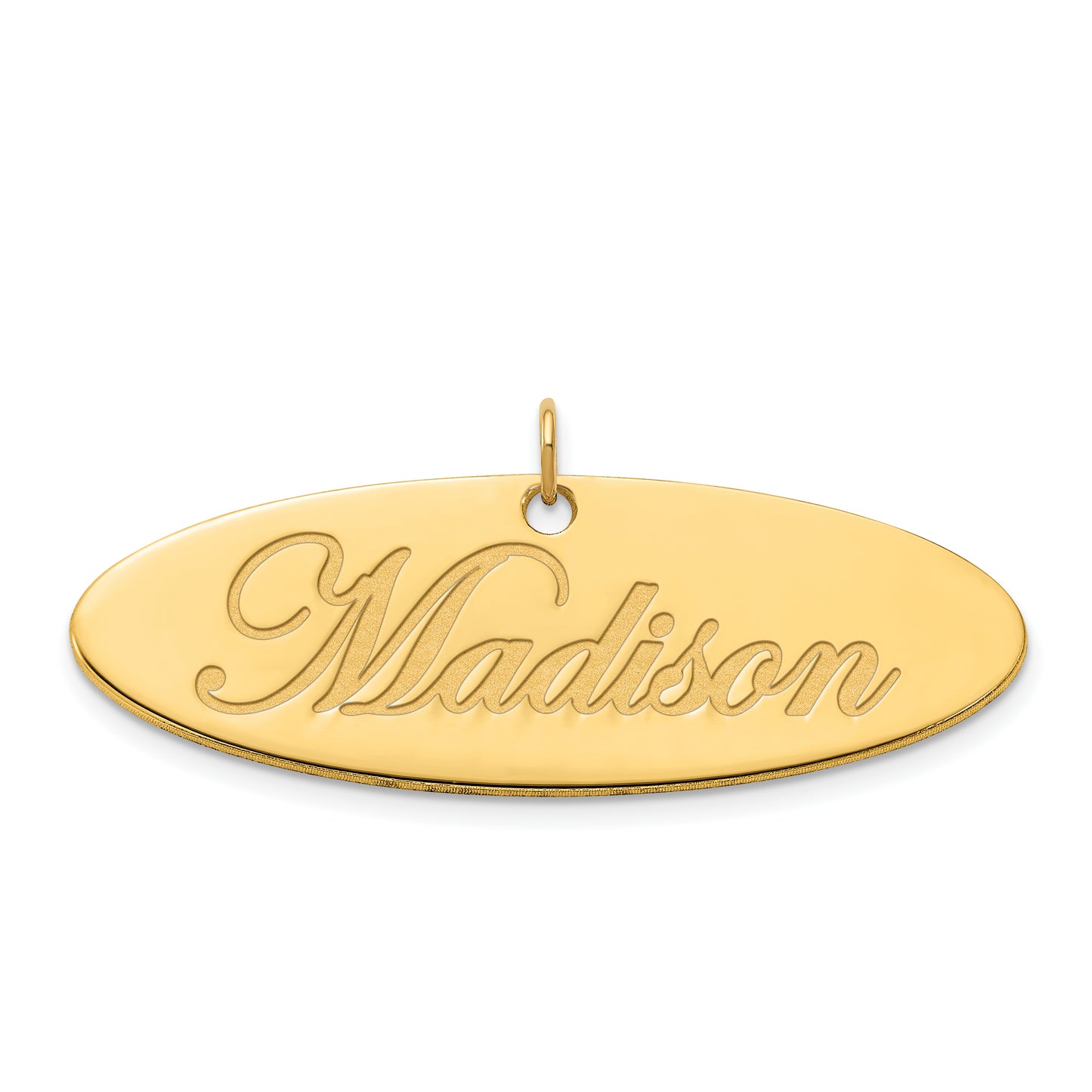 14K Yellow Gold Polished Oval Name Plate