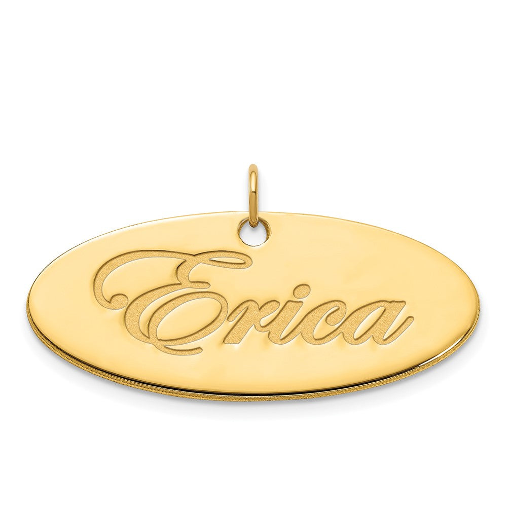 14K Yellow Gold Polished Oval Name Plate