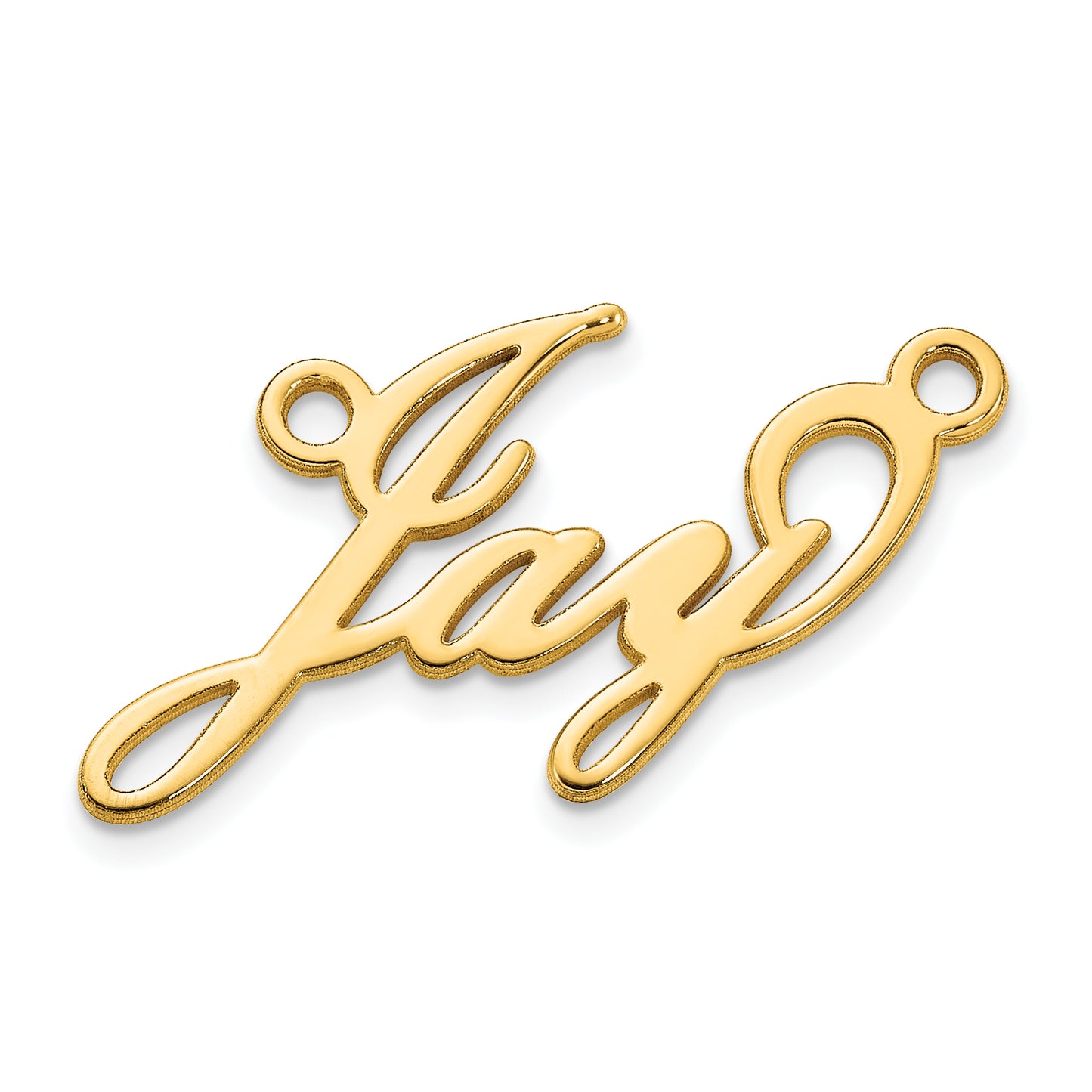 Sterling Silver Polished Gold Plated Embassy BT Font Name Plate