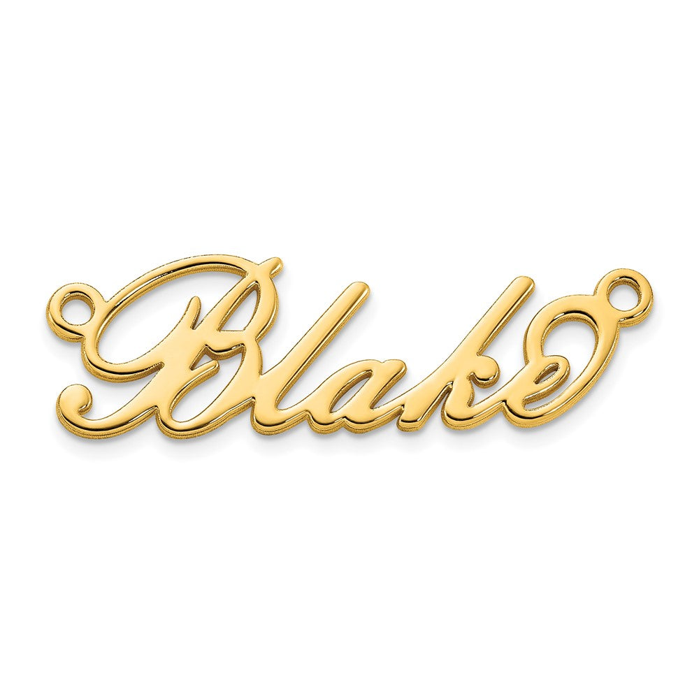 Sterling Silver Polished Gold Plated Embassy BT Font Name Plate